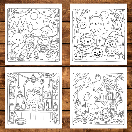 Carte de colorat antistres , 50 de ilustratii Creepy Buddies, 106 pagini [2]