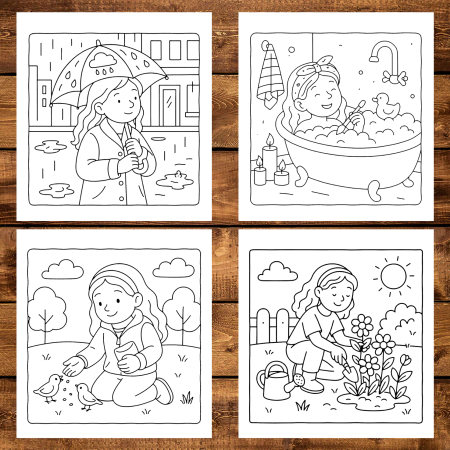 Carte de colorat antistres , 50 de ilustratii Cute & Cozy Girl, 106 pagini [2]