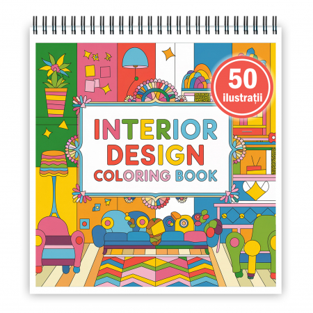 Carti de colorat Cute & Hygge - Carte de colorat antistres , 50 de ilustratii Design Interior Hygge, 106 pagini
