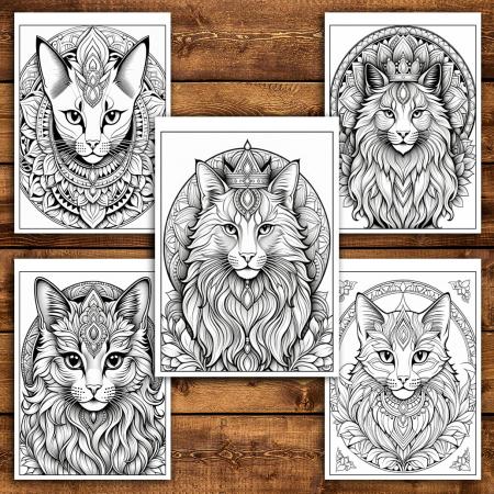 Carte de colorat antistres , 50 de ilustratii Eleganta Felinelor, 106 pagini [4]