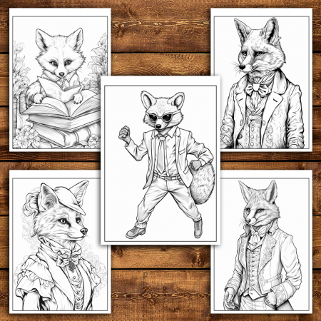 Carte de colorat antistres , 50 de ilustratii Fantasy Fox, 106 pagini [3]