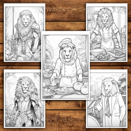 Carte de colorat antistres , 50 de ilustratii Fantasy Lion, 106 pagini [3]