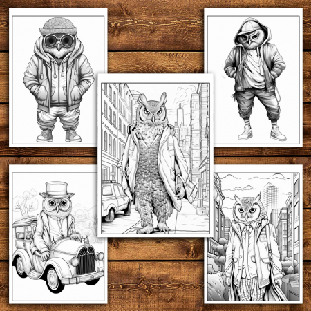 Carte de colorat antistres , 50 de ilustratii Fantasy Owl, 106 pagini [3]