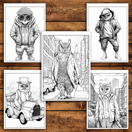 Carte de colorat antistres , 50 de ilustratii Fantasy Owl, 106 pagini [3]