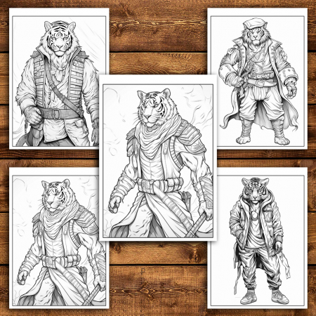 Carte de colorat antistres , 50 de ilustratii Fantasy Tiger, 106 pagini [3]
