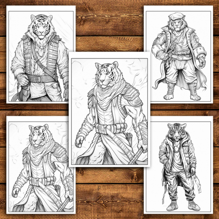 Carte de colorat antistres , 50 de ilustratii Fantasy Tiger, 106 pagini [3]
