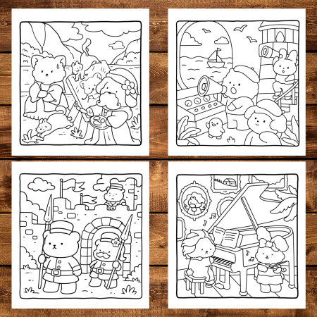 Carte de colorat antistres , 50 de ilustratii Fluffy History, 106 pagini [2]