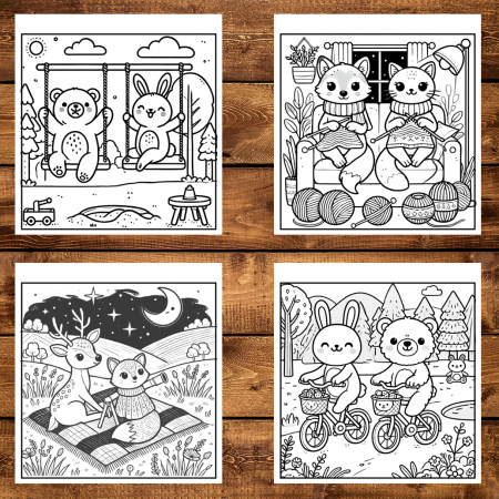 Carte de colorat antistres , 50 de ilustratii Fuzzy Hygge Friends - Volumul II,, 106 pagini [2]