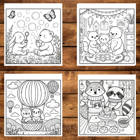 Carte de colorat antistres , 50 de ilustratii Fuzzy Hygge Friends - Volumul II,, 106 pagini [3]