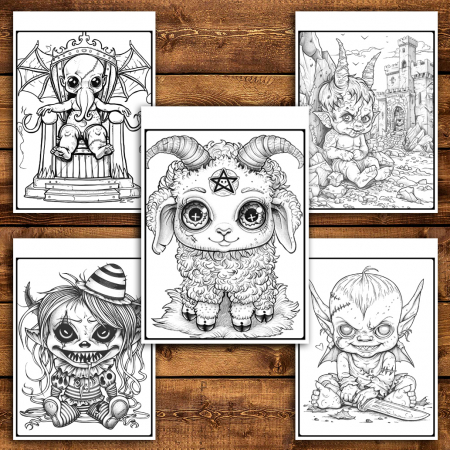 Carte de colorat antistres , 50 de ilustratii Horror Dragut, 106 pagini [3]