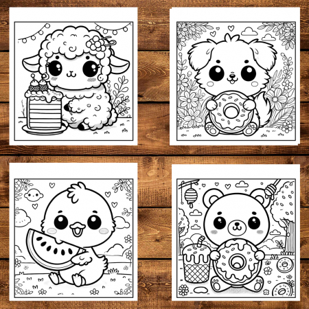 Carte de colorat antistres , 50 de ilustratii Kawaii Snacks, 106 pagini [3]