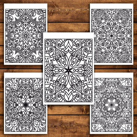 Carte de colorat antistres, 50 de ilustratii Mandale Zentangle - Volumul I [3]