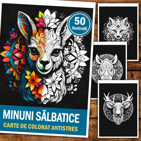 Carte de colorat antistres , 50 de ilustratii Minuni Sălbatice, 106 pagini [1]