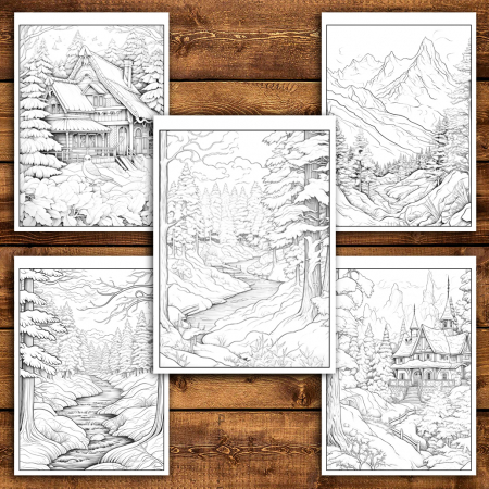 Carte de colorat antistres , 50 de ilustratii Taramul Iernii - Volumul I, 106 pagini [4]