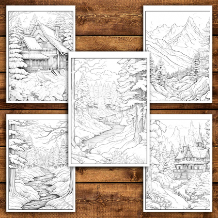Carte de colorat antistres , 50 de ilustratii Taramul Iernii - Volumul I, 106 pagini [4]
