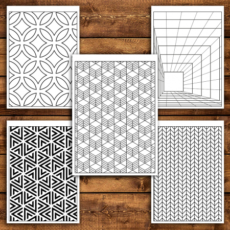 Carte de colorat antistres, 50 de ilustratii Tipare Geometrice - Volumul II [4]