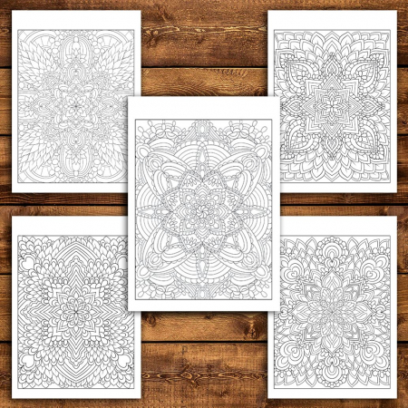 Carte de colorat antistres, 50 de ilustratii Tipare Mandala [2]