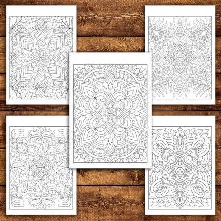 Carte de colorat antistres, 50 de ilustratii Tipare Mandala [1]