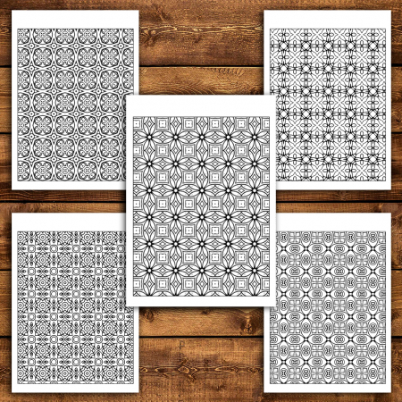 Carte de colorat antistres, 50 de ilustratii Tipare Simple [1]