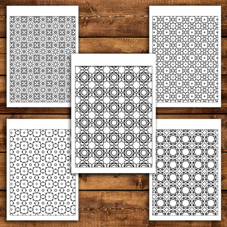 Carte de colorat antistres, 50 de ilustratii Tipare Simple [2]