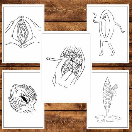 Carte de colorat antistres , 50 de ilustratii Vulva, 106 pagini [3]