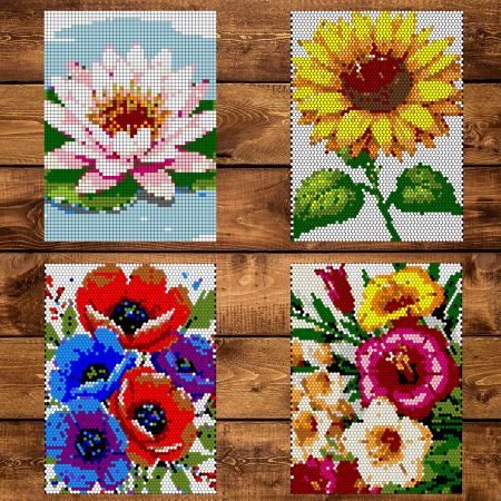 Carte de colorat cu numere, color by number, 30 de ilustratii Blooming Flowers, 66 pagini [2]
