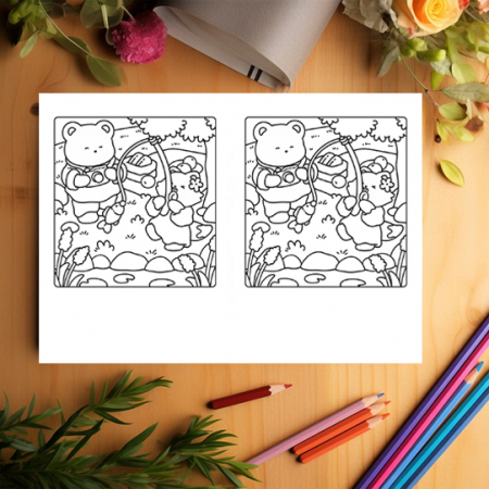 Carte de colorat Dual Vision, 40x2 ilustratii cu Cozy Date, 86 pagini [2]