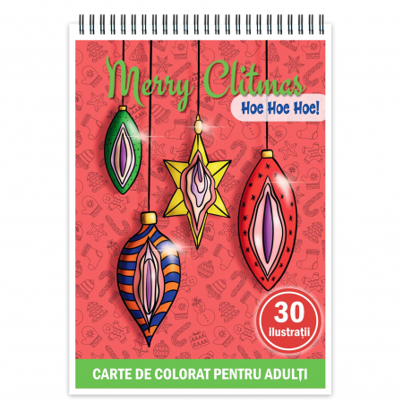 Carti de colorat Haioase - Carte de colorat antistres , 30 de ilustratii Merry Clitmas, 96 pagini