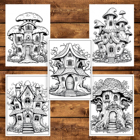 Carte de colorat pentru adulti, 38 de ilustratii, Case magice, 86 pagini [4]