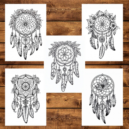 Carte de colorat pentru adulti, 45 de ilustratii, Dreamcatcher - Volumul II, 96 pagini [5]
