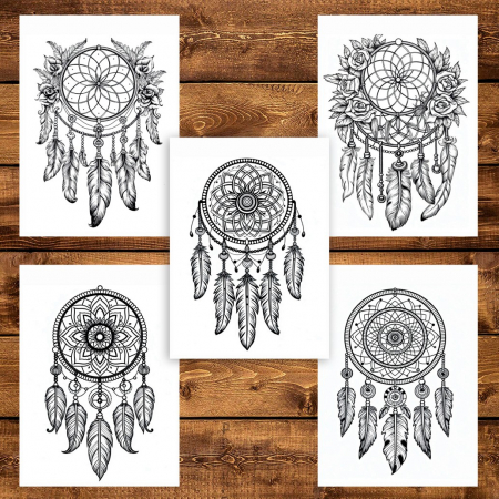 Carte de colorat pentru adulti, 45 de ilustratii, Dreamcatcher - Volumul II, 96 pagini [4]