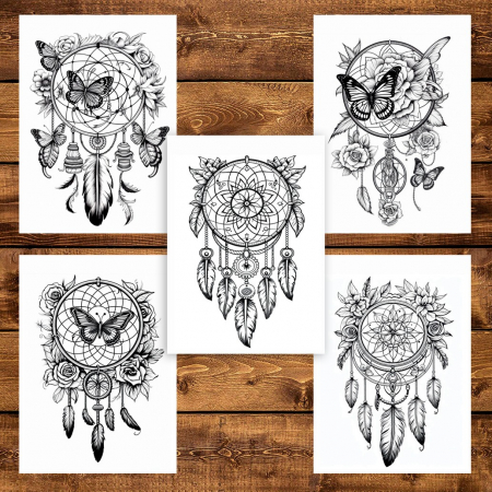 Carte de colorat pentru adulti, 45 de ilustratii, Dreamcatcher - Volumul II, 96 pagini [3]