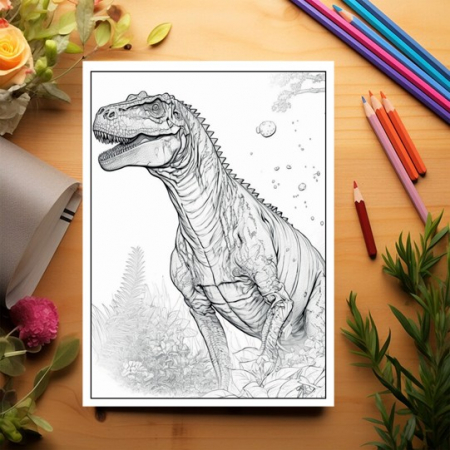 Carte de colorat pentru adulti, 50 de ilustratii, Dinozauri, 106 pagini [2]
