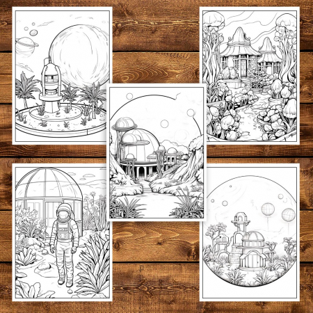 Carte de colorat pentru adulti, 50 de ilustratii, Gardens of the Galaxy, 106 pagini [4]