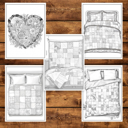 Carte de colorat pentru adulti, 50 de ilustratii, Patchwork, 106 pagini [3]