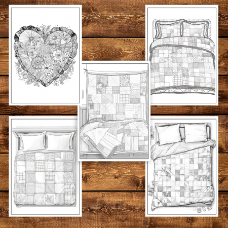 Carte de colorat pentru adulti, 50 de ilustratii, Patchwork, 106 pagini [3]