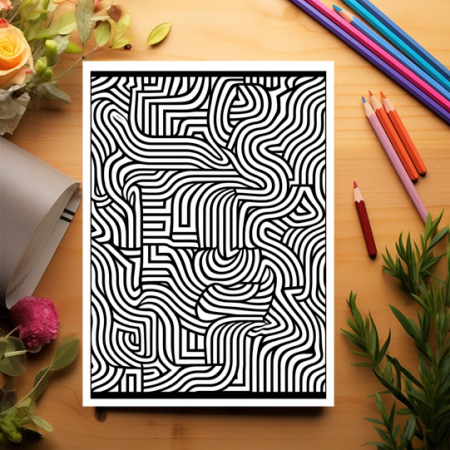Carte de colorat pentru adulti, 50 de ilustratii, Tipare Abstracte, 106 pagini [2]