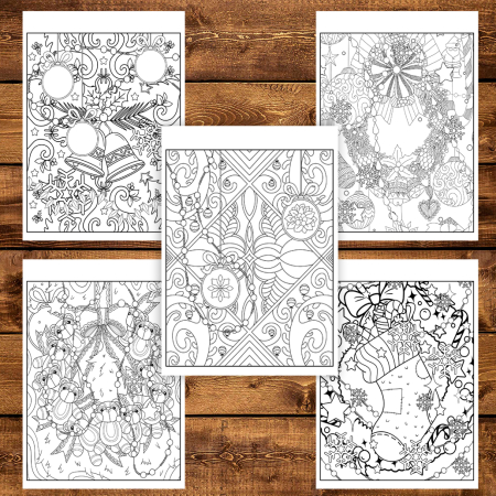 Carte de colorat pentru copii , 25 de ilustratii Tipare de Craciun, 56 pagini [3]