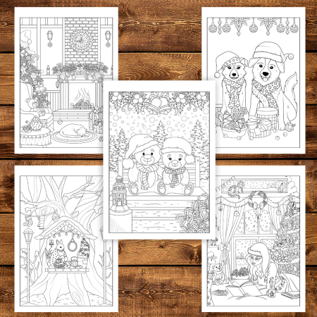 Carte de colorat pentru copii , 30 de ilustratii O Iarna Calduroasa, 66 pagini [4]