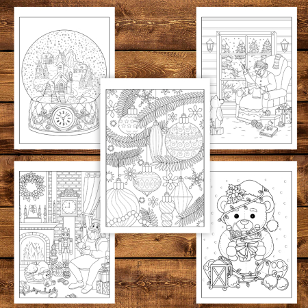 Carte de colorat pentru copii , 30 de ilustratii O Iarna Calduroasa, 66 pagini [3]