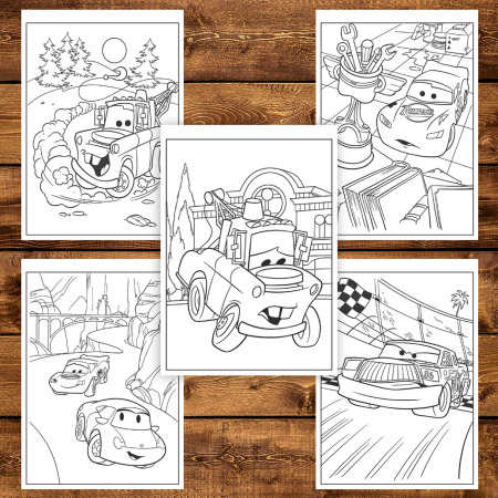 Carte de colorat pentru copii, 40 de ilustratii Cars - Volumul II, 86 pagini [3]