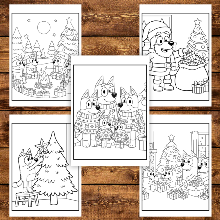 Carte de colorat pentru copii, 40 de ilustratii Craciunul cu Bluey - Volumul II, 86 pagini [3]