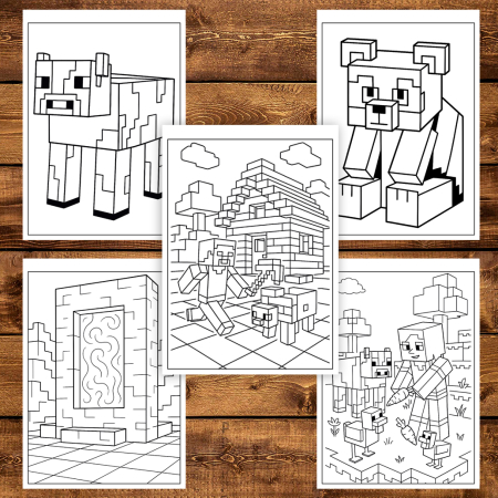 Carte de colorat pentru copii , 40 de ilustratii Minecraft, 86 pagini [4]