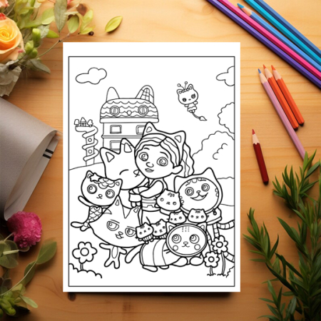 Carte de colorat pentru copii , 44 de ilustratii Gabby's Dollhouse - Volumul II, 88 pagini [2]