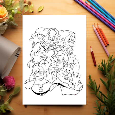 Carte de colorat pentru copii , 45 de ilustratii Alba ca Zapada, 96 pagini [2]