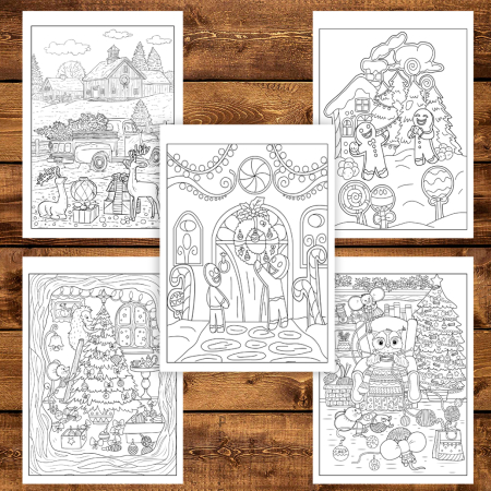 Carte de colorat pentru copii , 45 de ilustratii Magie de Craciun - Volumul II - Editie Premium, 96 pagini [3]