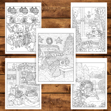 Carte de colorat pentru copii , 45 de ilustratii Magie de Craciun - Volumul III - Editie Premium, 96 pagini [3]