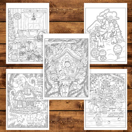 Carte de colorat pentru copii , 45 de ilustratii Magie de Craciun - Volumul III - Editie Premium, 96 pagini [4]