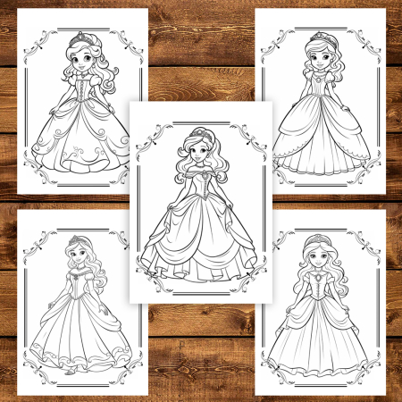 Carte de colorat pentru copii , 48 de ilustratii Lumea Printeselor - Volumul I, 102 pagini [3]