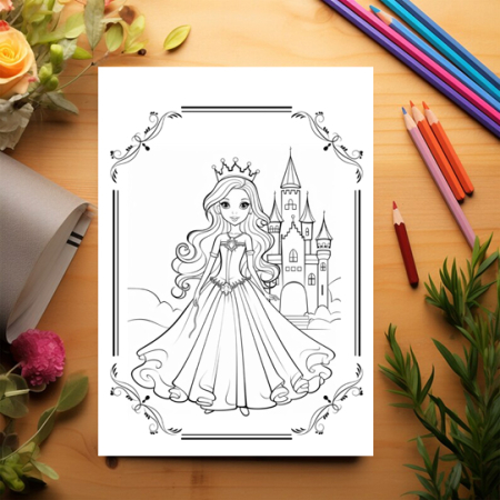 Carte de colorat pentru copii , 48 de ilustratii Lumea Printeselor - Volumul I, 102 pagini [2]
